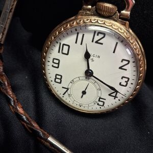 Elgin Men's Gold-Tone Pocket Watch with White Dial
